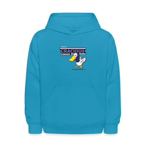 Gracious Goose Character Comfort Kids Hoodie - turquoise