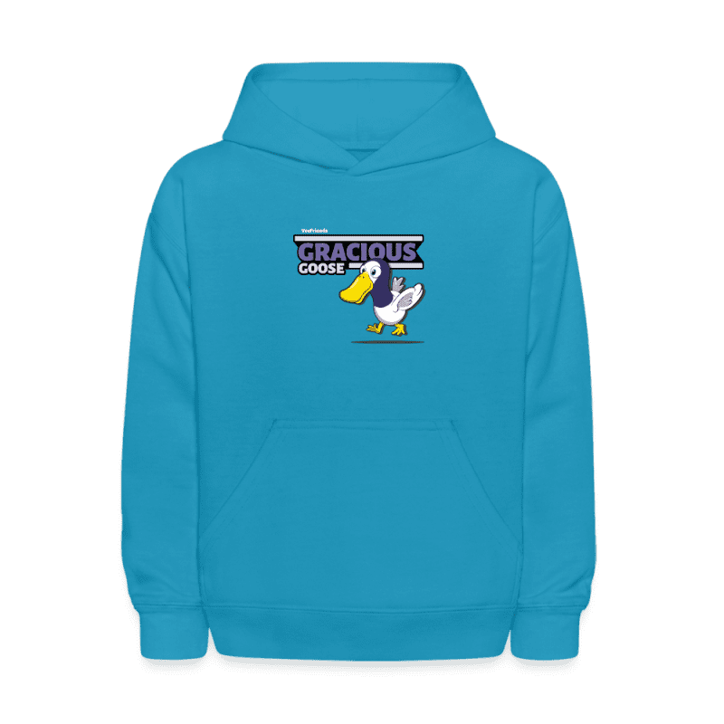 Gracious Goose Character Comfort Kids Hoodie - turquoise