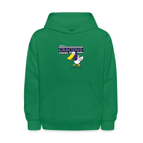 Gracious Goose Character Comfort Kids Hoodie - kelly green