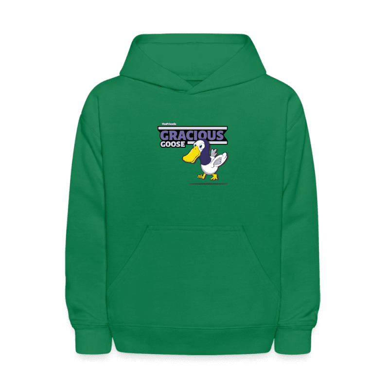 Gracious Goose Character Comfort Kids Hoodie - kelly green