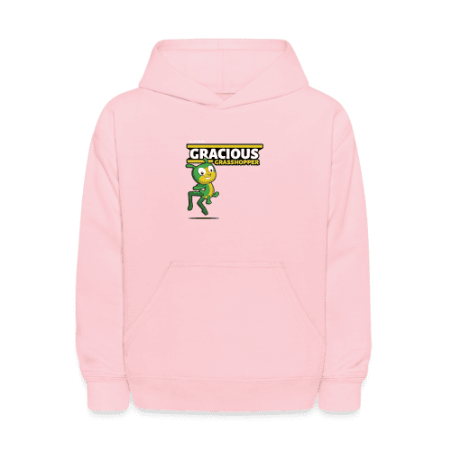 Gracious Grasshopper Character Comfort Kids Hoodie - pink