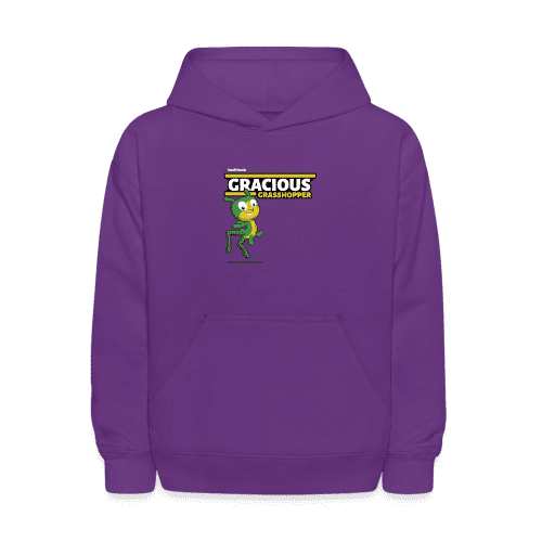 Gracious Grasshopper Character Comfort Kids Hoodie - purple