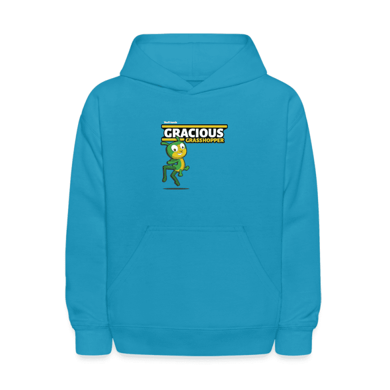 Gracious Grasshopper Character Comfort Kids Hoodie - turquoise