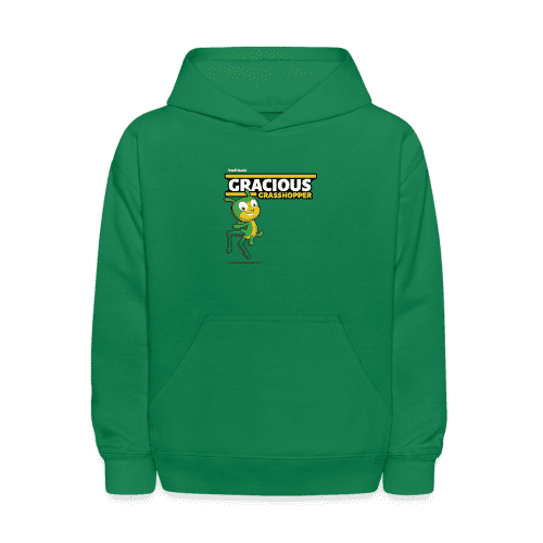 Gracious Grasshopper Character Comfort Kids Hoodie - kelly green