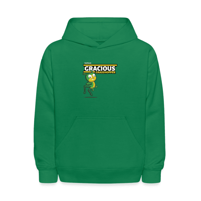 Gracious Grasshopper Character Comfort Kids Hoodie - kelly green