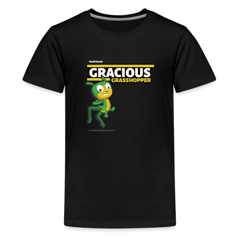 Gracious Grasshopper Character Comfort Kids Tee - black