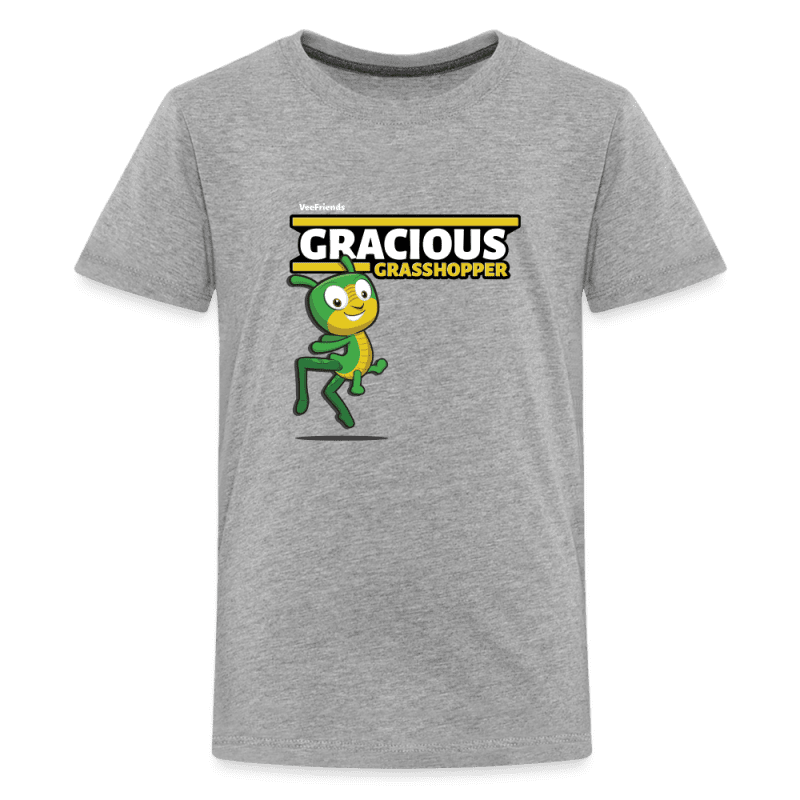 Gracious Grasshopper Character Comfort Kids Tee - heather gray