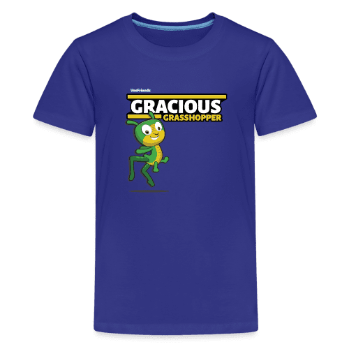 Gracious Grasshopper Character Comfort Kids Tee - royal blue