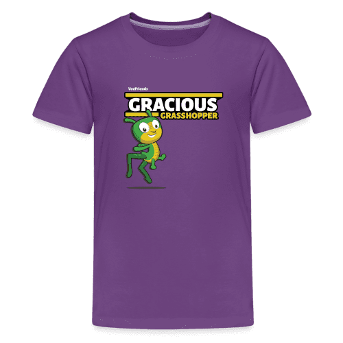 Gracious Grasshopper Character Comfort Kids Tee - purple