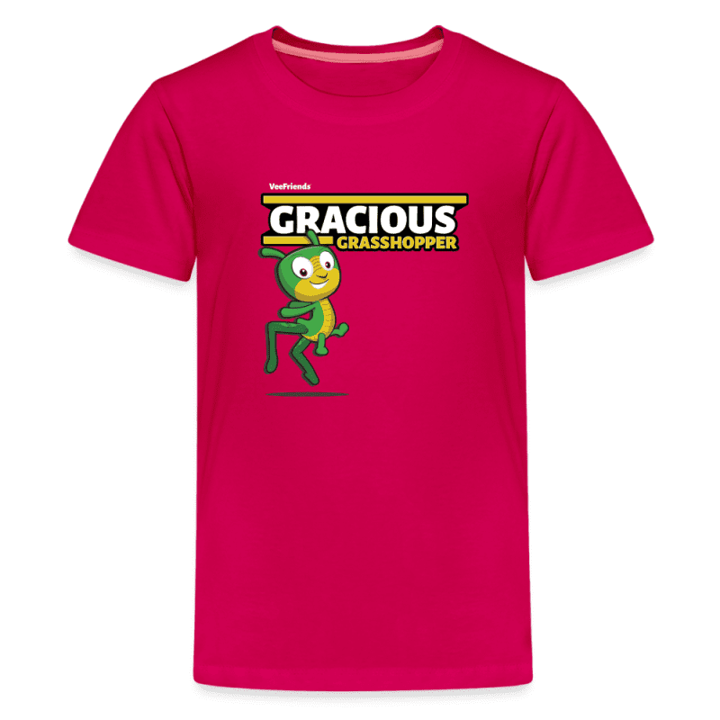 Gracious Grasshopper Character Comfort Kids Tee - dark pink