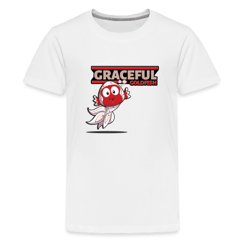 Graceful Goldfish Character Comfort Kids Tee - white