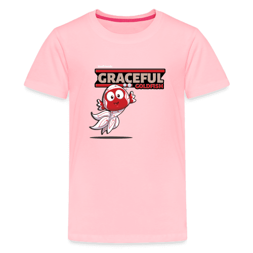 Graceful Goldfish Character Comfort Kids Tee - pink