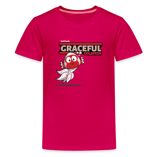 Graceful Goldfish Character Comfort Kids Tee - dark pink