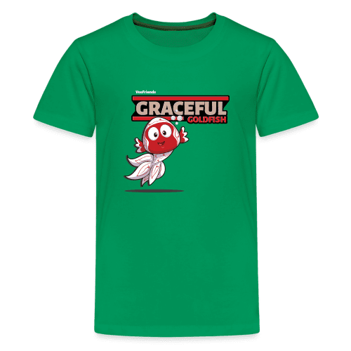 Graceful Goldfish Character Comfort Kids Tee - kelly green