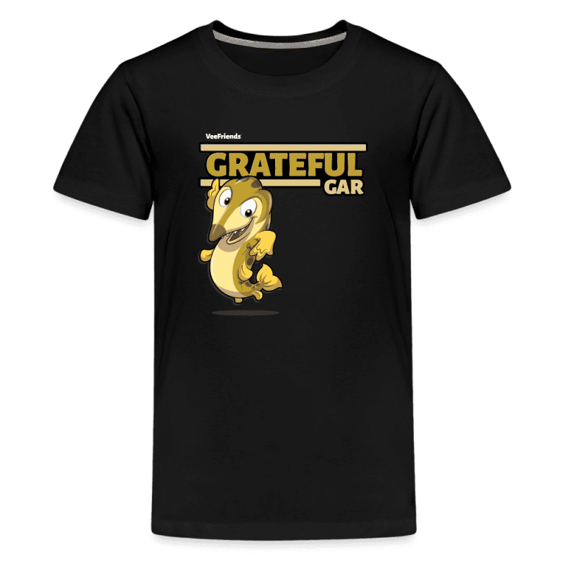 Grateful Gar Character Comfort Kids Tee - black