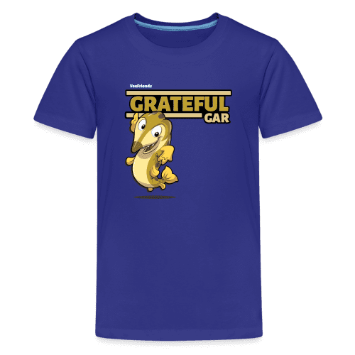 Grateful Gar Character Comfort Kids Tee - royal blue