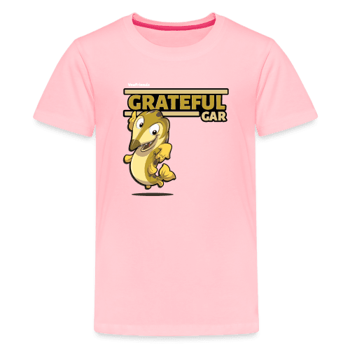 Grateful Gar Character Comfort Kids Tee - pink