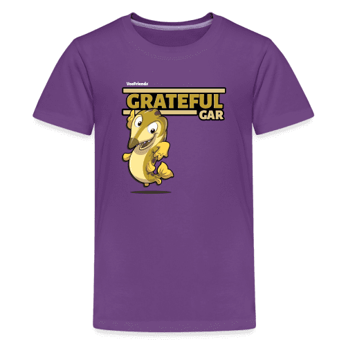 Grateful Gar Character Comfort Kids Tee - purple