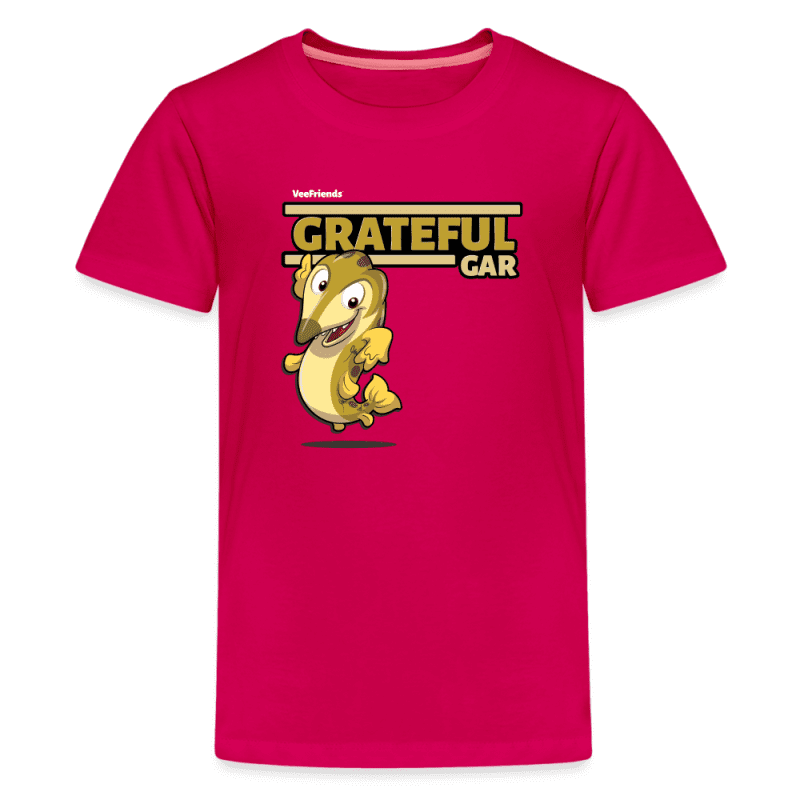 Grateful Gar Character Comfort Kids Tee - dark pink