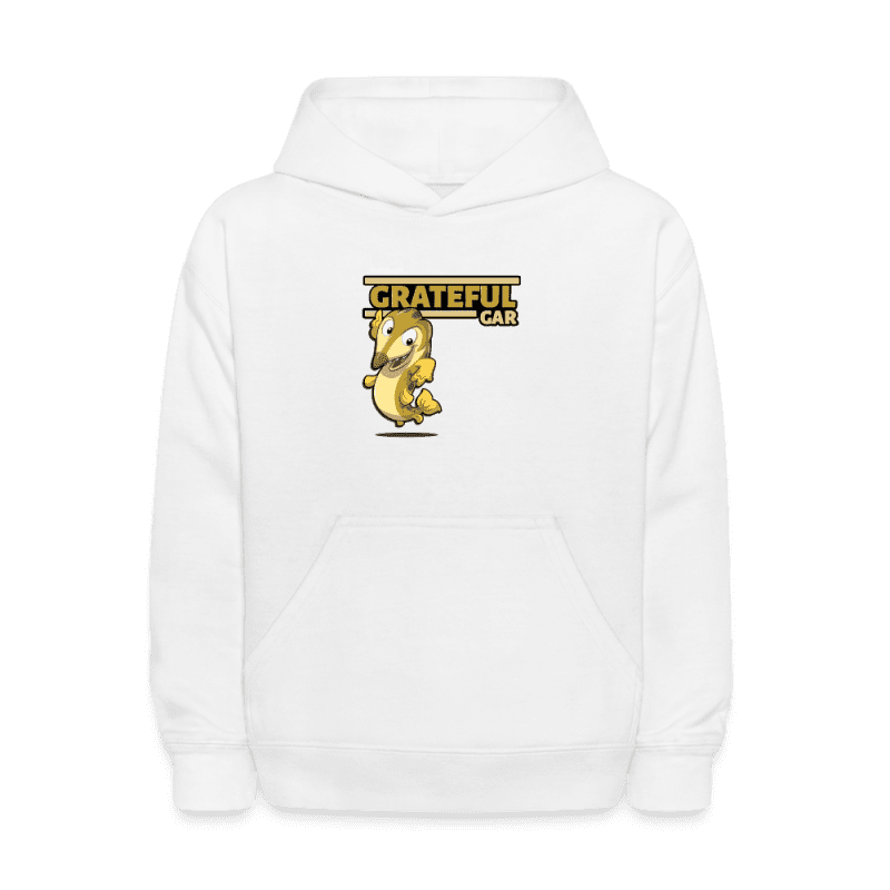 Grateful Gar Character Comfort Kids Hoodie - white