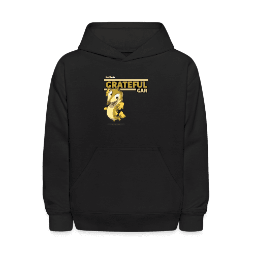 Grateful Gar Character Comfort Kids Hoodie - black