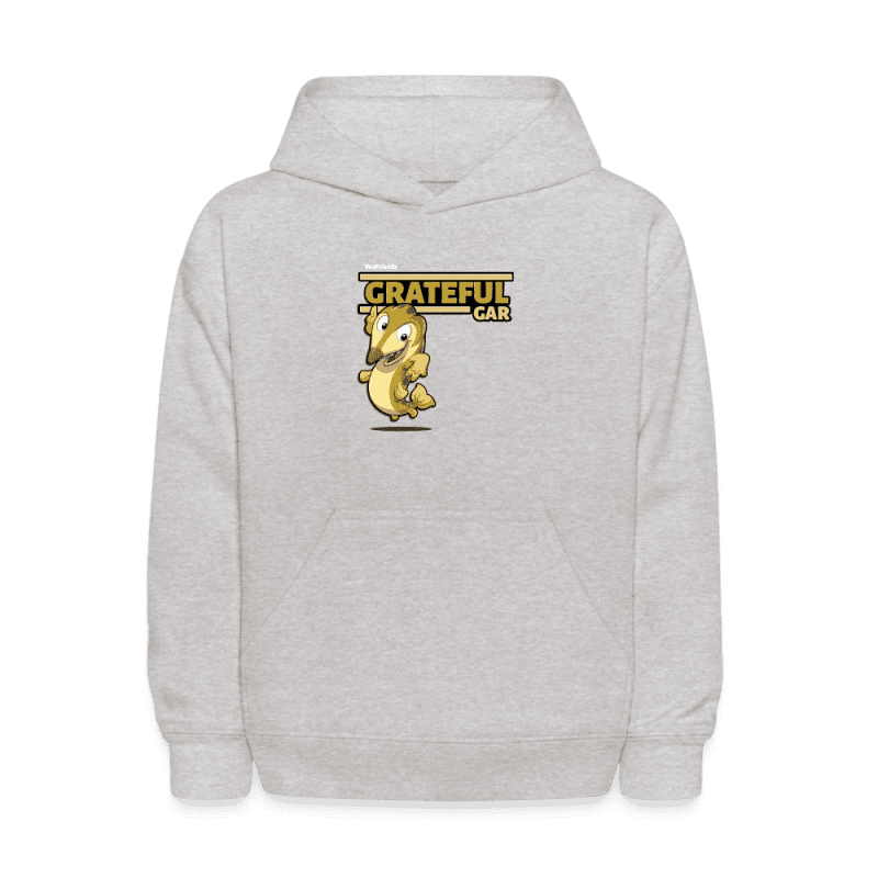 Grateful Gar Character Comfort Kids Hoodie - heather gray