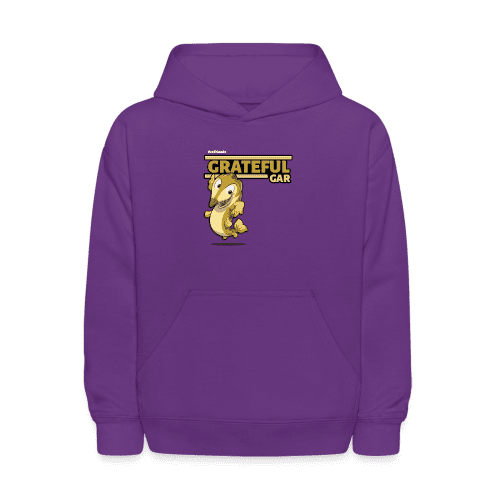 Grateful Gar Character Comfort Kids Hoodie - purple