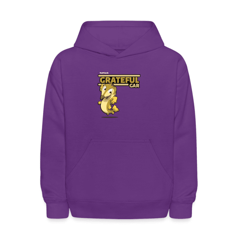 Grateful Gar Character Comfort Kids Hoodie - purple