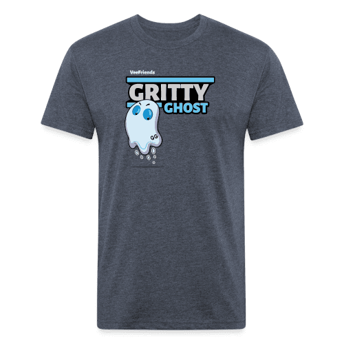 Gritty Ghost Character Comfort Adult Tee - heather navy