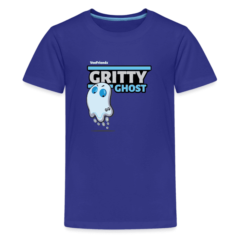 Gritty Ghost Character Comfort Kids Tee - royal blue