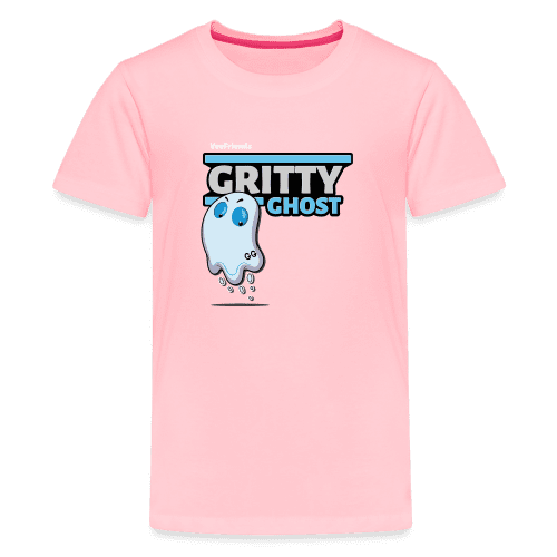 Gritty Ghost Character Comfort Kids Tee - pink