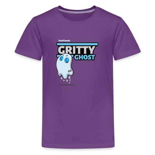 Gritty Ghost Character Comfort Kids Tee - purple