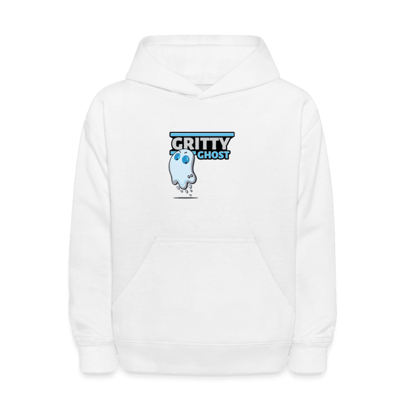 Gritty Ghost Character Comfort Kids Hoodie - white