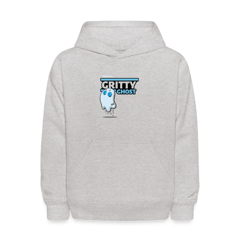 Gritty Ghost Character Comfort Kids Hoodie - heather gray