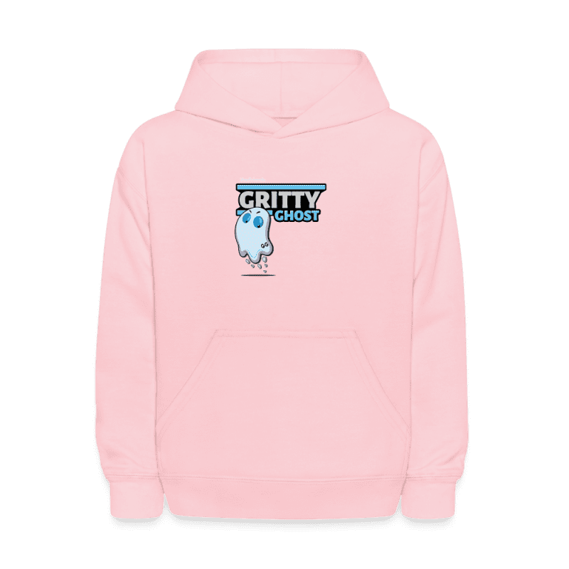 Gritty Ghost Character Comfort Kids Hoodie - pink