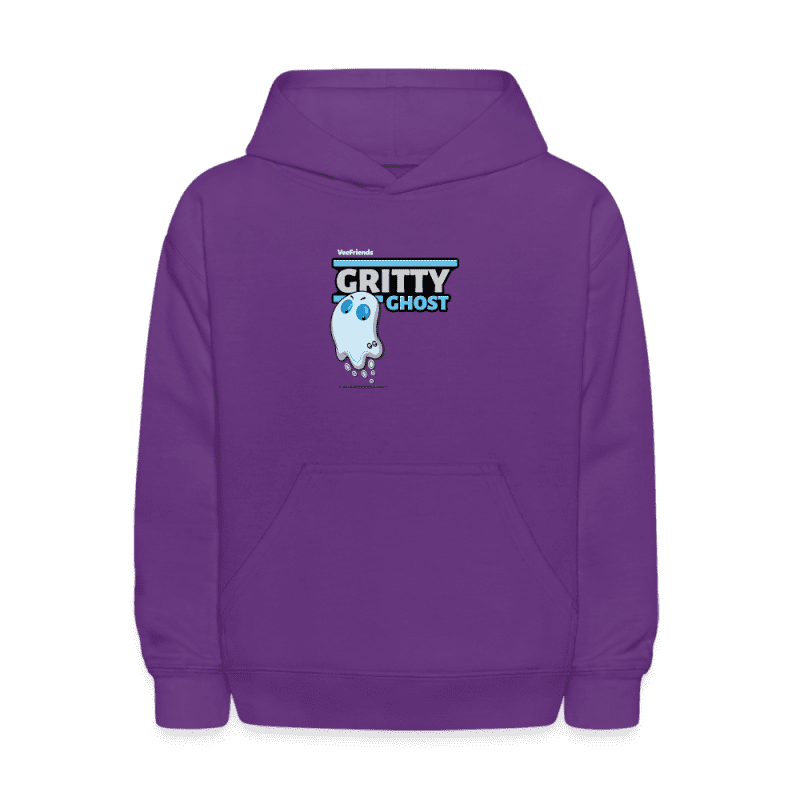 Gritty Ghost Character Comfort Kids Hoodie - purple