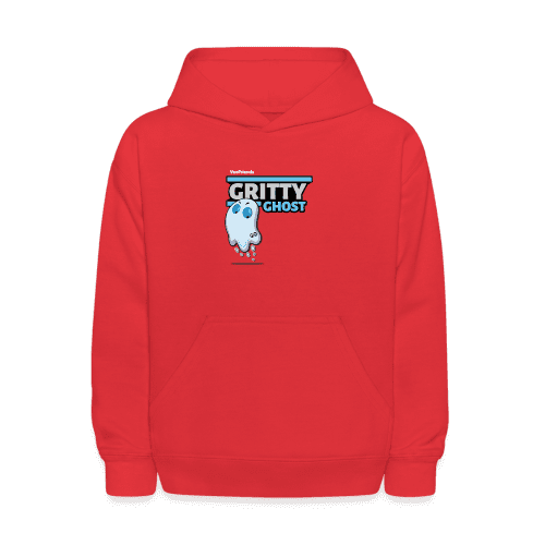 Gritty Ghost Character Comfort Kids Hoodie - red