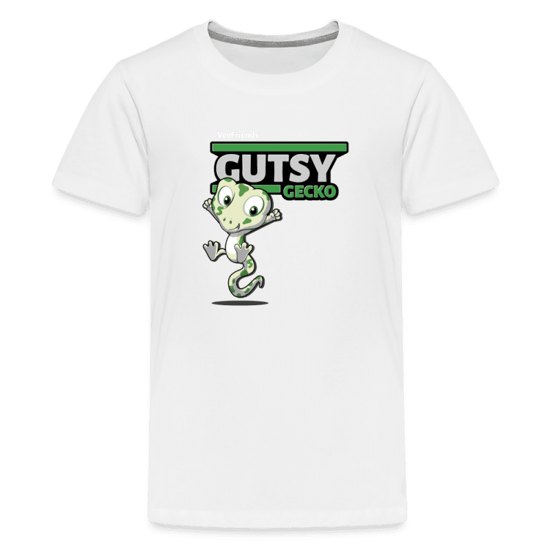 Gutsy Gecko Character Comfort Kids Tee - white