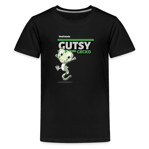 Gutsy Gecko Character Comfort Kids Tee - black