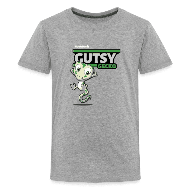 Gutsy Gecko Character Comfort Kids Tee - heather gray