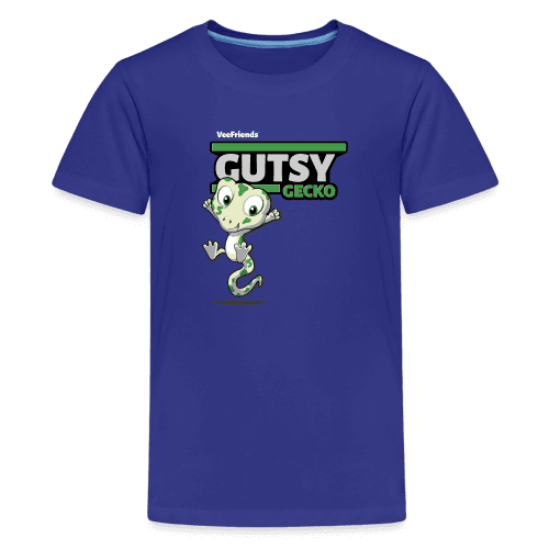 Gutsy Gecko Character Comfort Kids Tee - royal blue