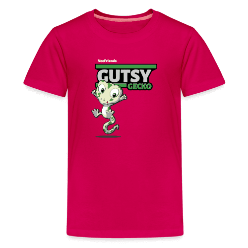 Gutsy Gecko Character Comfort Kids Tee - dark pink