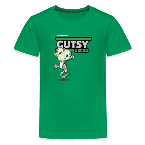 Gutsy Gecko Character Comfort Kids Tee - kelly green