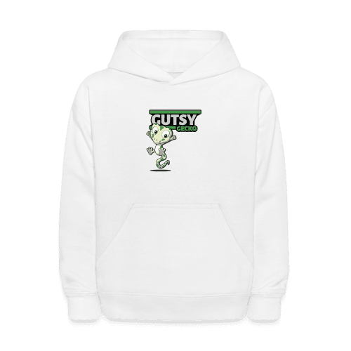 Gutsy Gecko Character Comfort Kids Hoodie - white