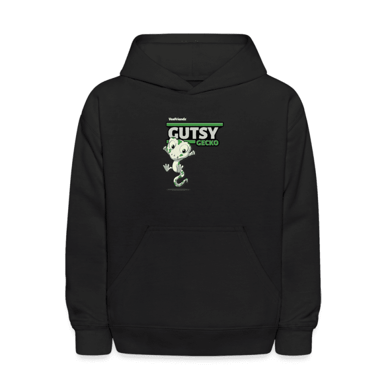 Gutsy Gecko Character Comfort Kids Hoodie - black