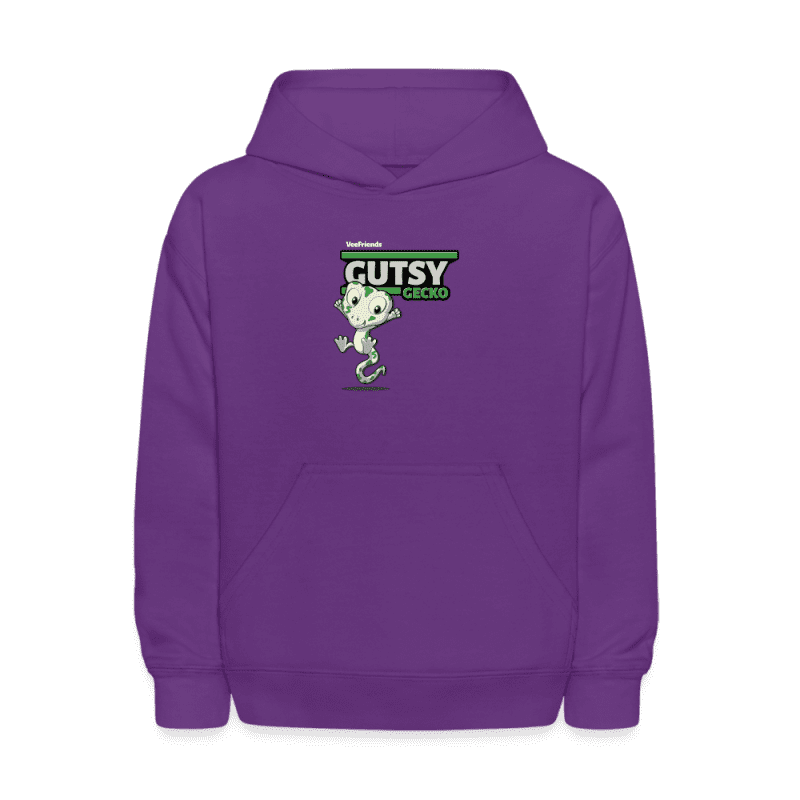 Gutsy Gecko Character Comfort Kids Hoodie - purple