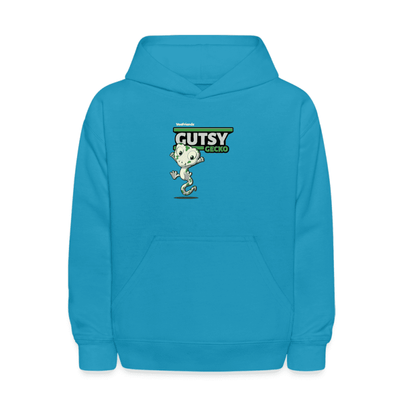 Gutsy Gecko Character Comfort Kids Hoodie - turquoise