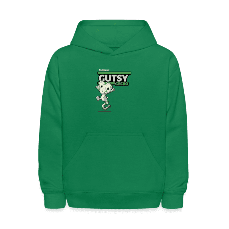 Gutsy Gecko Character Comfort Kids Hoodie - kelly green