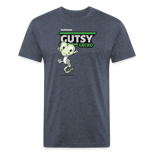 Gutsy Gecko Character Comfort Adult Tee - heather navy