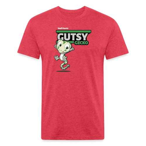 Gutsy Gecko Character Comfort Adult Tee - heather red